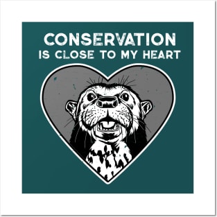 Otter Conservation Heart Posters and Art